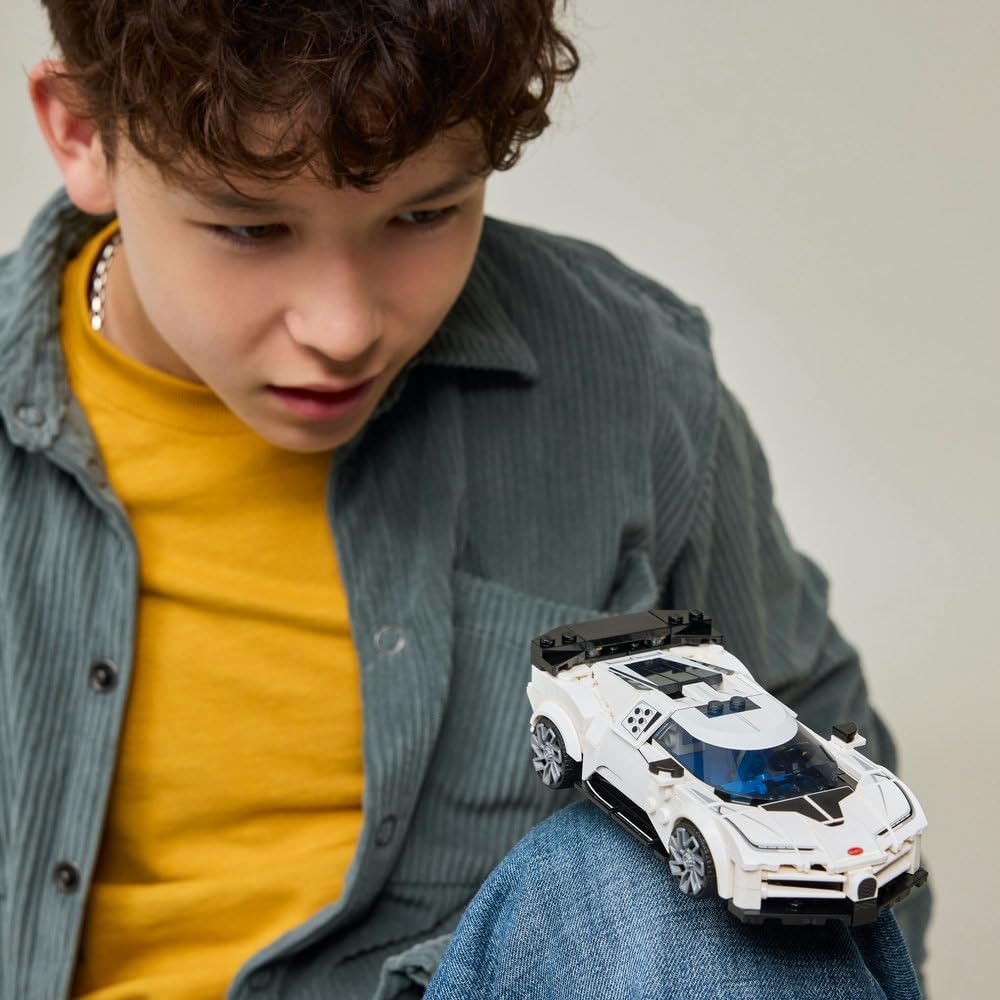 LEGO Speed Champions Bugatti Centodieci Hyper Sports Car Toy - Car Model Kit with a Driver Minifigure - Birthday Gift for 9+ Year Old Boys - 77240