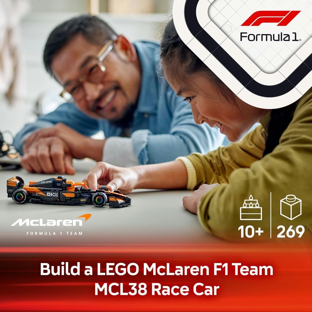 LEGO Speed Champions McLaren F1 Team MCL38 Race Car Toy with a Collectible Formula 1 Driver Minifigure - Model Kits for 10+ Year Old Boys & Girls or Adult Motorsport Fans 77251