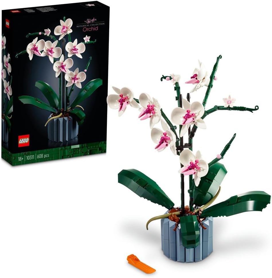 LEGO Icons Botanicals Orchid Artificial Plant Building Set for Adults, with Faux Flowers, Home Office Decor Accessory, Botanical Collection Gift Idea for Women and Men 10311