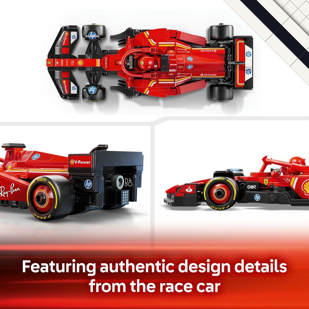 LEGO Speed Champions Ferrari SF-24 F1 Race Car Toy - Model Kit w/a Formula 1 Driver Minifigure - Gift for 10+ Year Old Boys, Girls & Adult Motorsport Fans - Christmas Treat - 77242