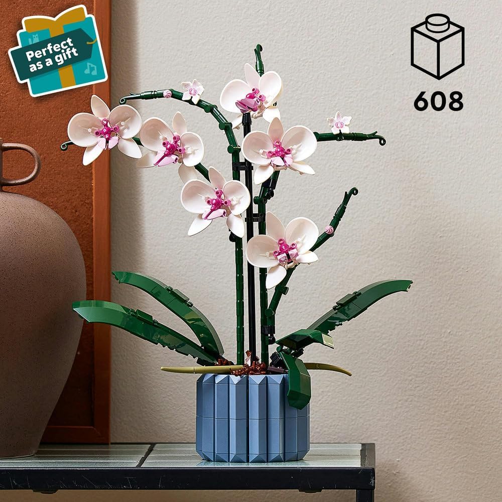 LEGO Icons Botanicals Orchid Artificial Plant Building Set for Adults, with Faux Flowers, Home Office Decor Accessory, Botanical Collection Gift Idea for Women and Men 10311