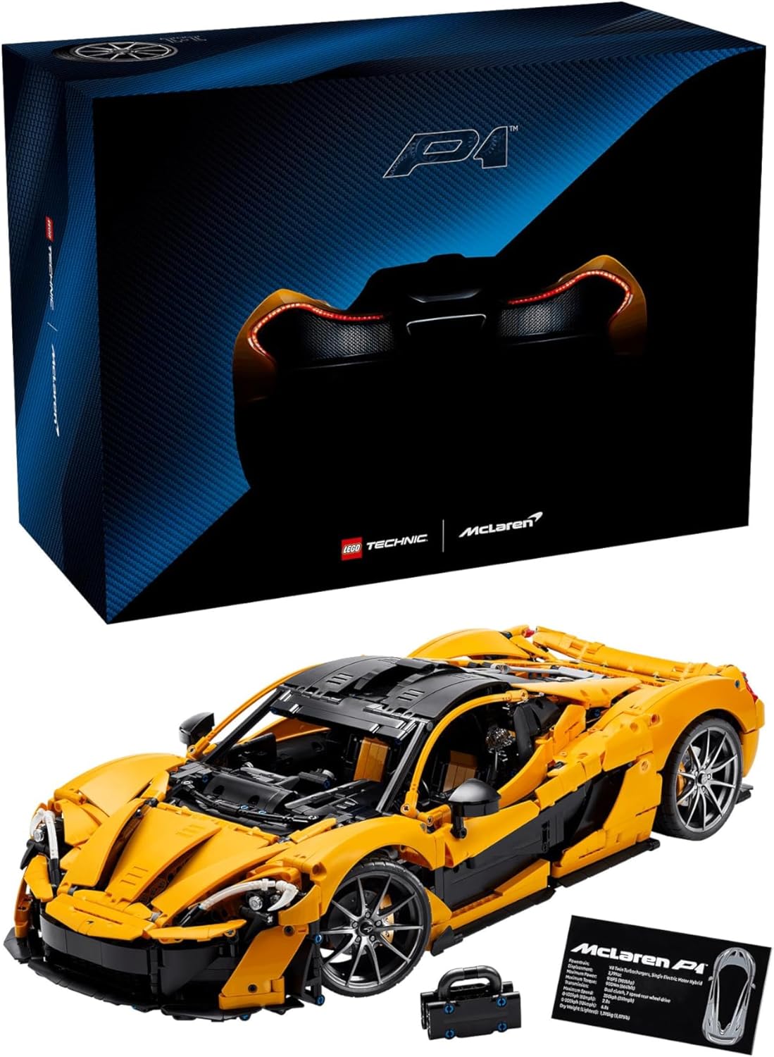 LEGO Technic McLaren P1 Hypercar Building Set, Scale Model Car Kit for Adults to Build, Collectible Vehicle with V8 Piston Engine and 7-Speed Gearbox, Gift for Men, Women, Him or Her 42172